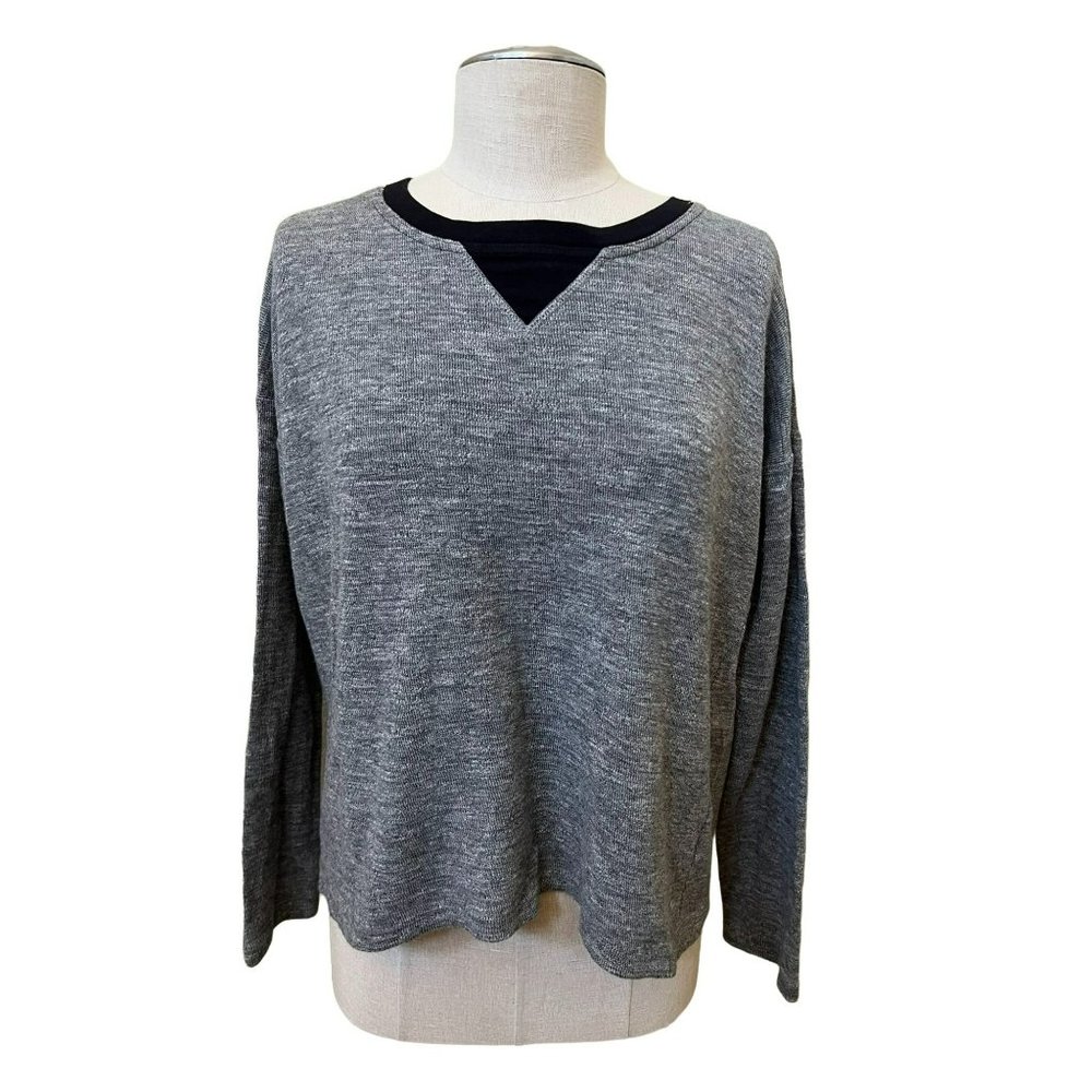 Women's Madewell Grey Long Sleeve Round Neck Relaxed Fit Sweater Size Small